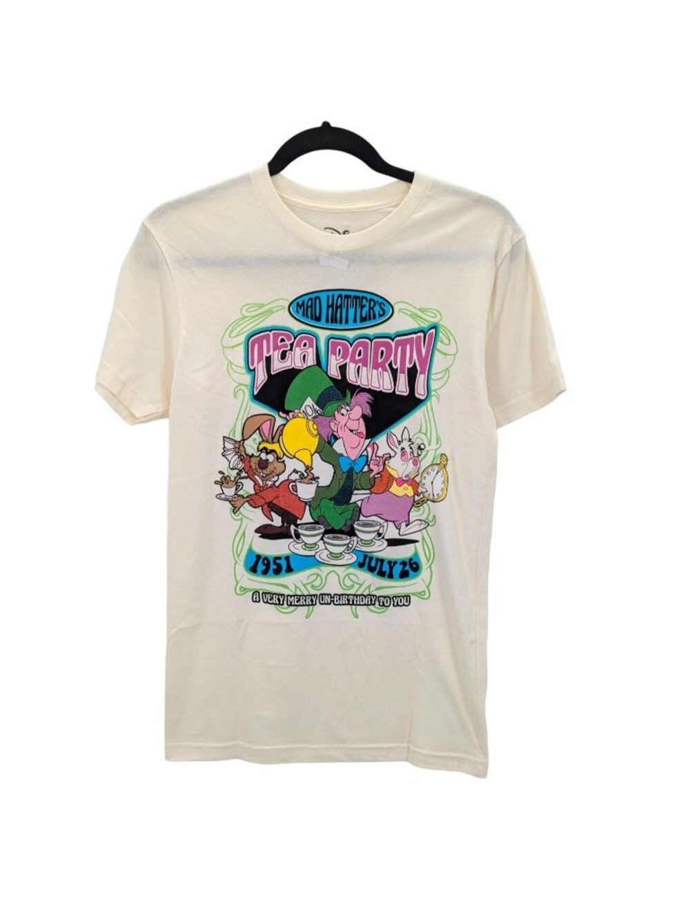 Disney Mad Hatter Tea Party Graphic T Shirt Y2K Cartoon Streetwear Retro XSmall